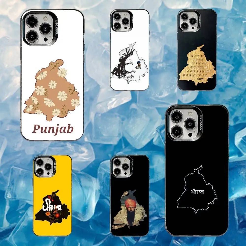 

Punjab Map Phone Case For iPhone 16,15,14,13,12,11,Mini,Pro,SE,MAX White Matte Shockproof Cover