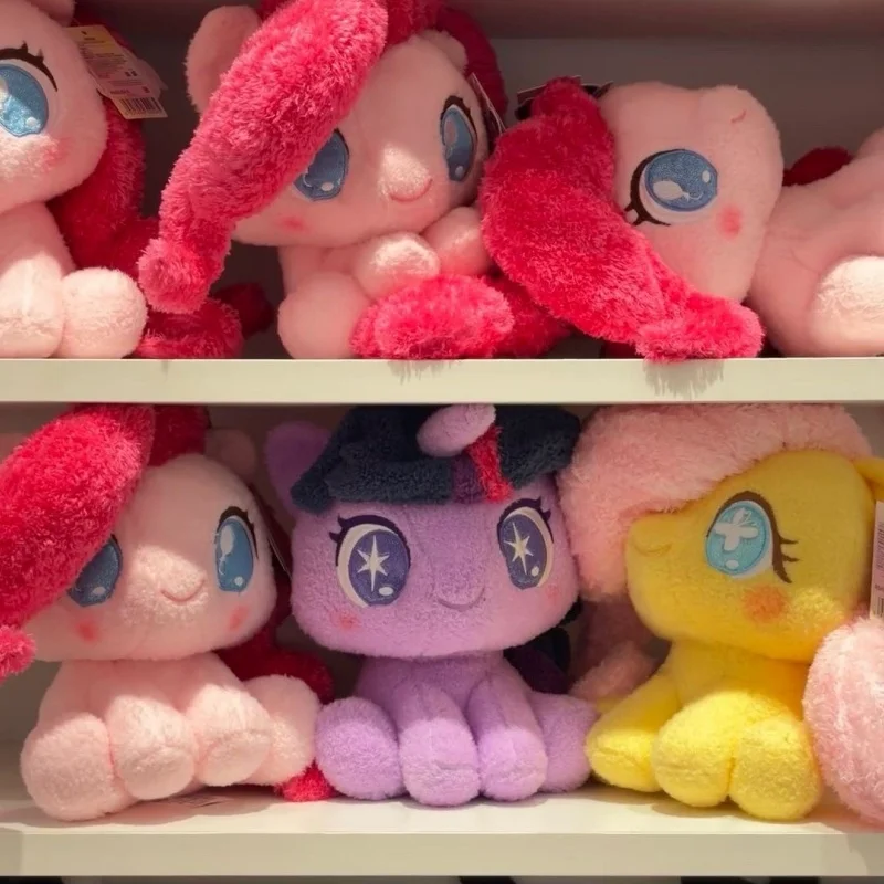 Nuevo genuino My Little Pony 2024 nuevos juguetes de muñecas sentadas Fluttershy Applejack Twilight Sparkle Pinkie Pie almohada suave modelo de regalo