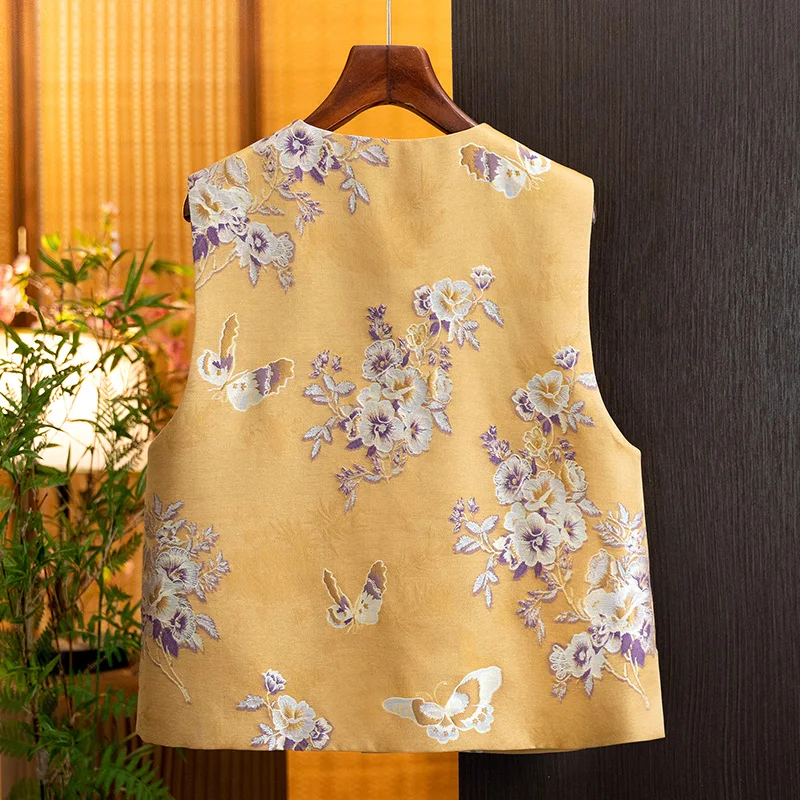 New Chinese-Style Wool Loose-Fitting Slimming Fashionable Versatile Vest for Women 2026 Autumn New Elegant National Style Vest