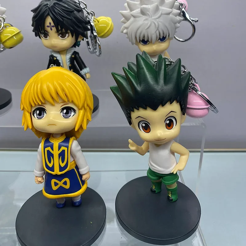 1 pçs estilo aleatório anime hunterxhunter killua gon figura de ação pvc modelo estátua mochila pingente chaveiro brinquedos boneca presentes