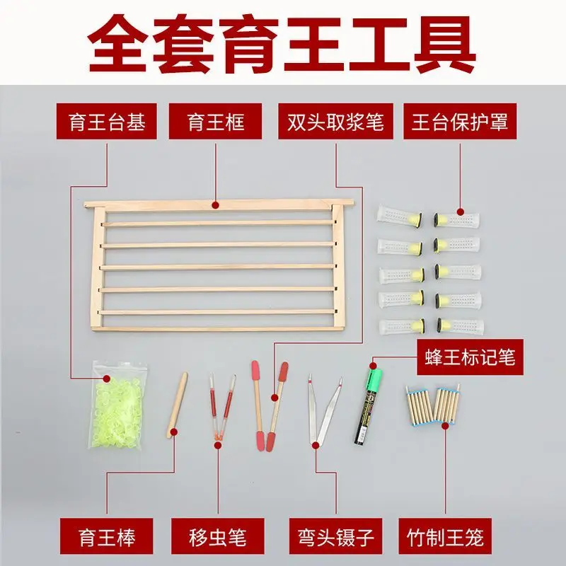 A Full Set of King Tools for Cultivating Queen Bees, A Full Set of Bee King Tools for Beekeeping, A Medium Bee King Stick