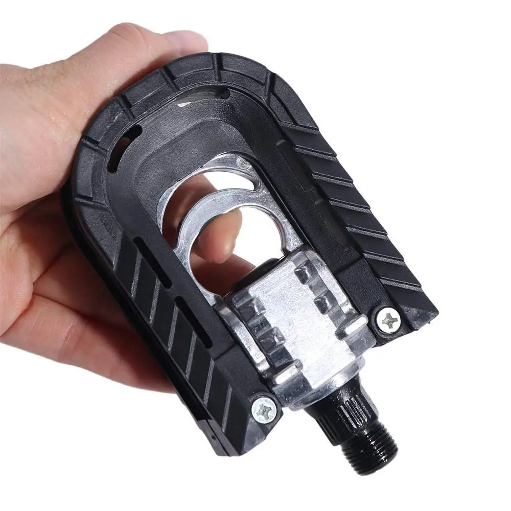 Aluminum Alloy Bicycle Pedal 14mm Thread Reflective Sheet Mountain Bike Pedals Safety Warning Non Slip Folding Pedal Bike