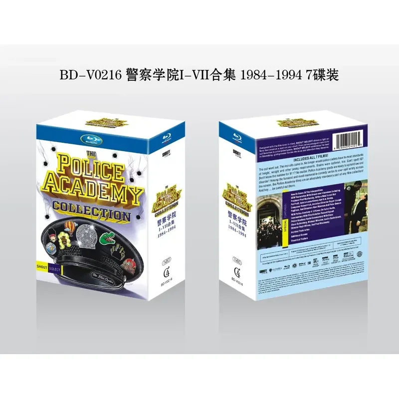 New BD Blu-ray High Definition Police Academy Collection 1984-1994 7 Discs English Chinese Subtitles