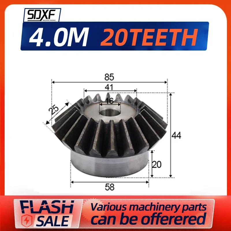 4 Module 20 Teeth Bevel Gear Inner Bore Diameters 20/22/24/25/28/30/32/35/40mm CNC Parts