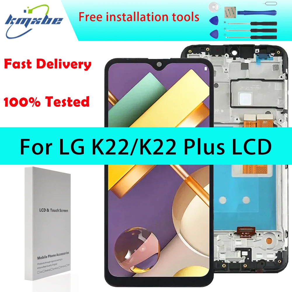 

6.2" High quality LCD For LG K22 Display Touch Screen Assembly Digitizer For LG K22 Plus LMK200Z LMK200E LMK200B LCD With Frame