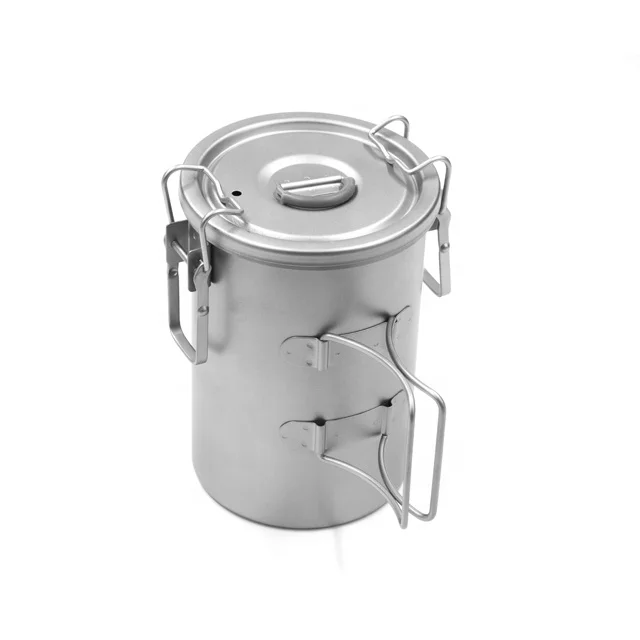 900ml Outdoor hiking camping healthy multi function cookware portable titanium cooker cooking pot