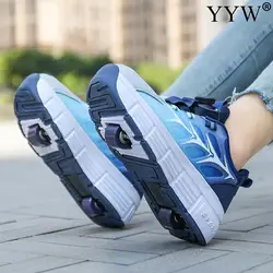 New Deform Sneakers With Wheels Roller Skate Shoes 2 Wheels Skates For Girls Boys Teenager Outdoor Sliding Sport Footwear Gifts
