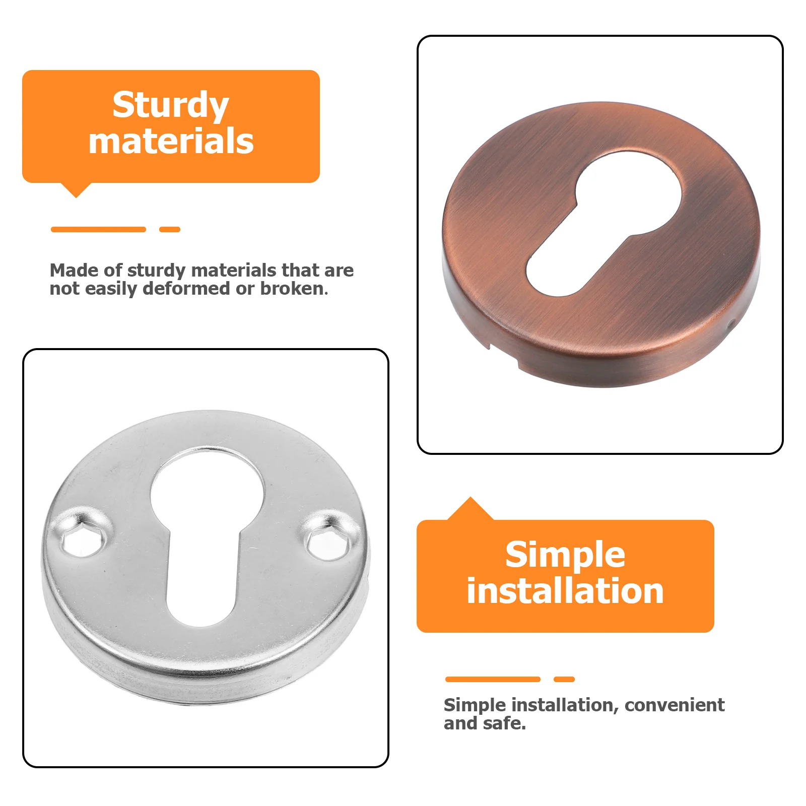 غطاء ثقب المفتاح من الفولاذ المقاوم للصدأ غطاء قفل الباب الأنيق لملحقات بوابة المنزل وأثاث الخزانة #6