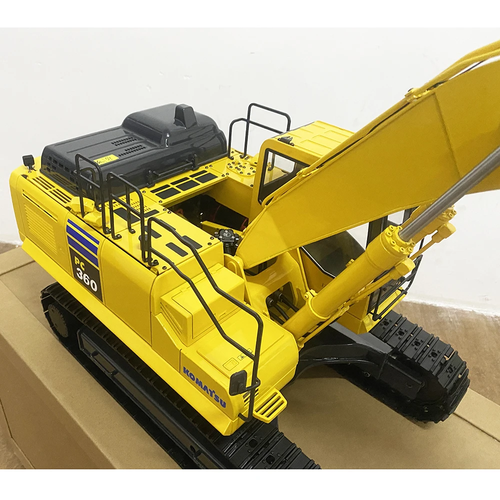 New 1/12 360 Hydraulic Excavator Model Yellow Metal Remote Control Excavator Model Toy