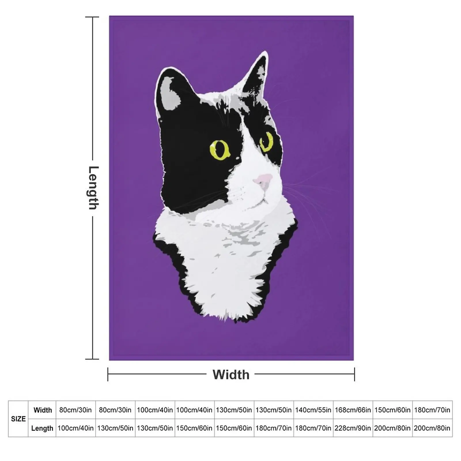 Regal Tuxedo Kitty Throw Blanket couch cozy soft plush fuzzy picnic outdoor blanket