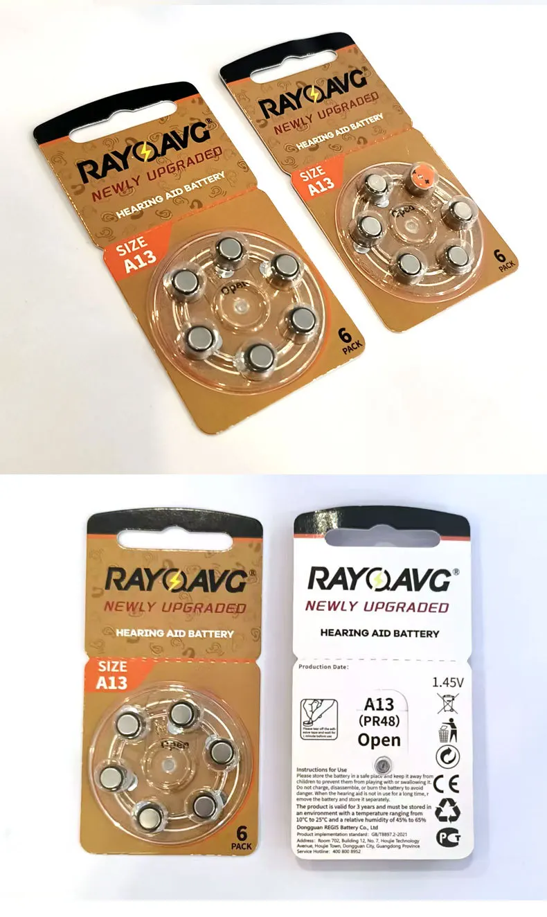 60PCS Hearing Aids Battery PK Battery For Hearing Aid 312 13 Size 10 675 Zinc Air Audifonos Long Lasting Massager Tools