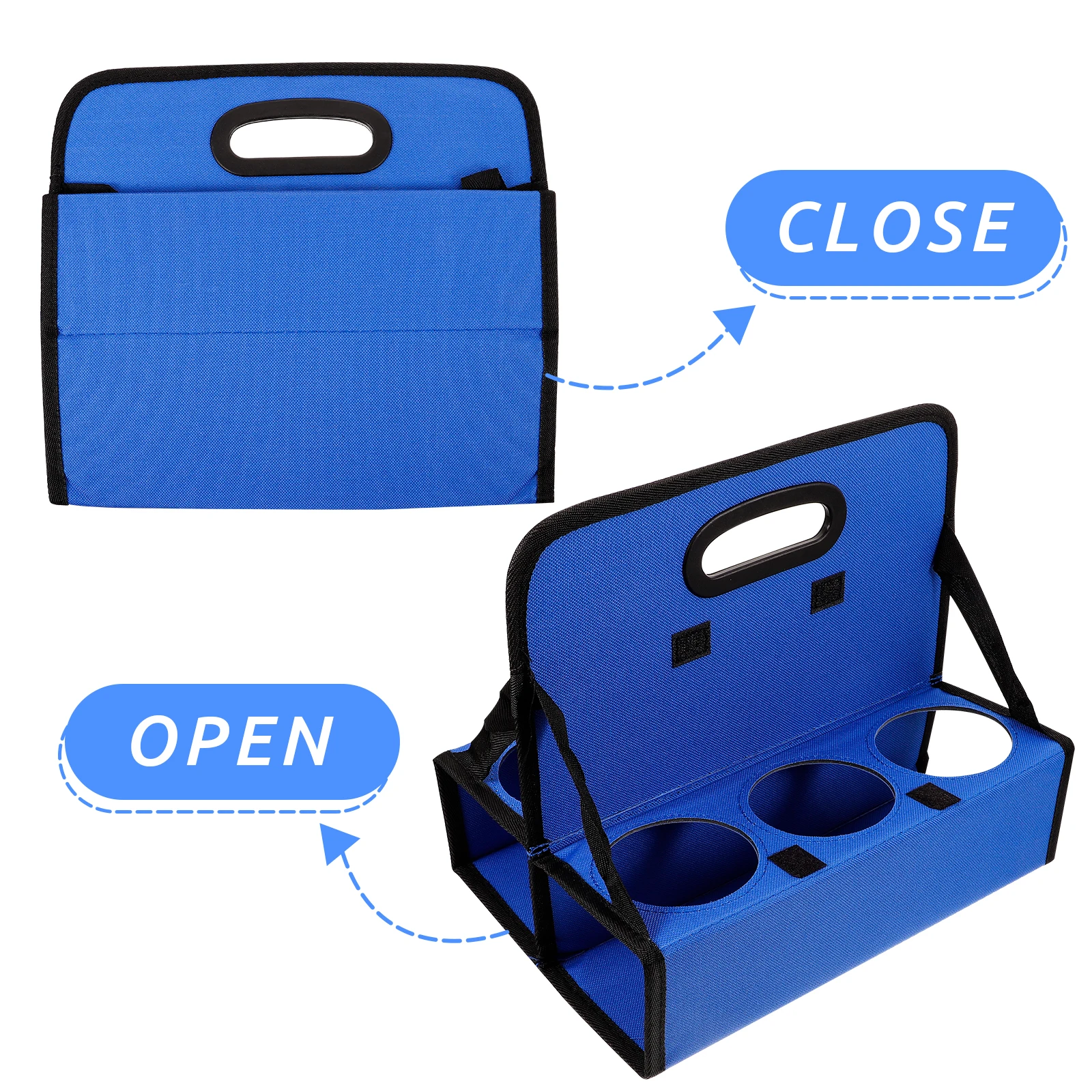 

Handheld Heat Insulated Cup Holder Portable Drink Carrier Blue Foldable Travel Takeout Coffee Reusable Storage Container