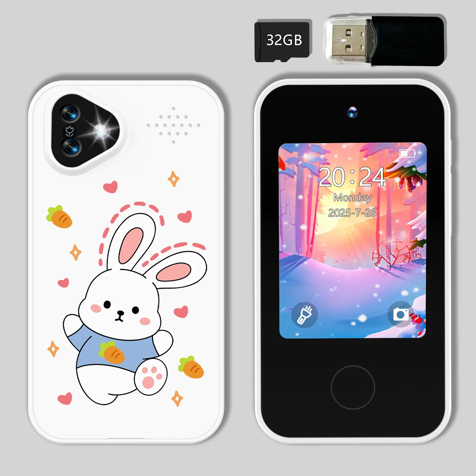 Kids Smart Phone Toys with 32GB card,Dual Camera Music Play,Christmas Birthday Gifts Mini Smart Phone Toys With 2.8" Touchscreen