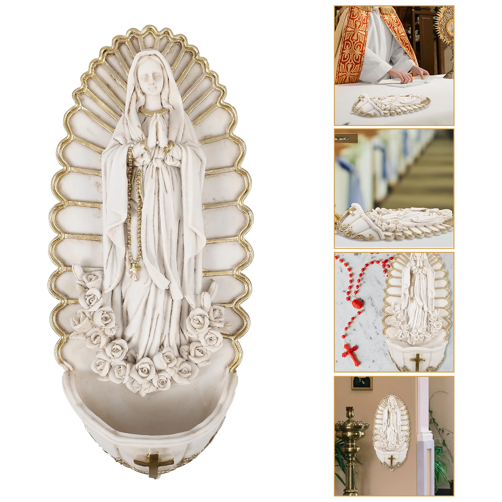 Holy Pool Pendant Wall Hanging Water Font for Decorate Catholic Ceramics Decoration