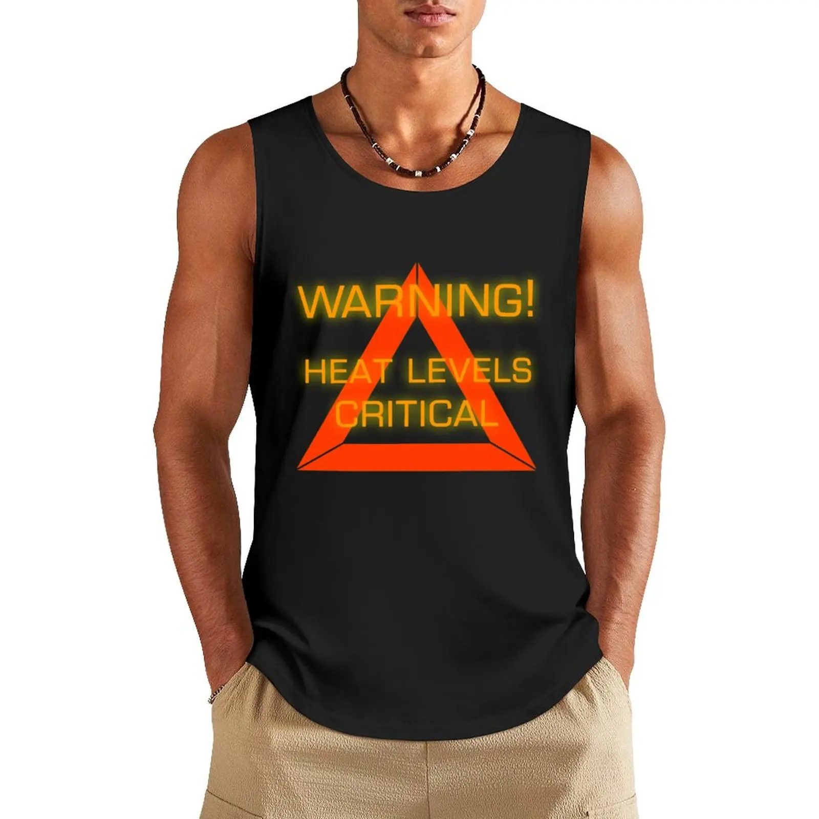 

Warning Heat Levels Critical Tank Top muscular man men clothes clothes for men Men gym sportswear