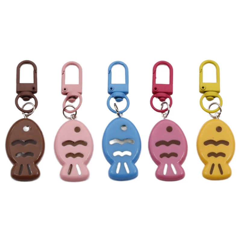 Kawaii Candy Color Taiyaki Keyring Cartoon Little Fish Keychain Key Holder Accessories School Bag Pendant Couple Gifts