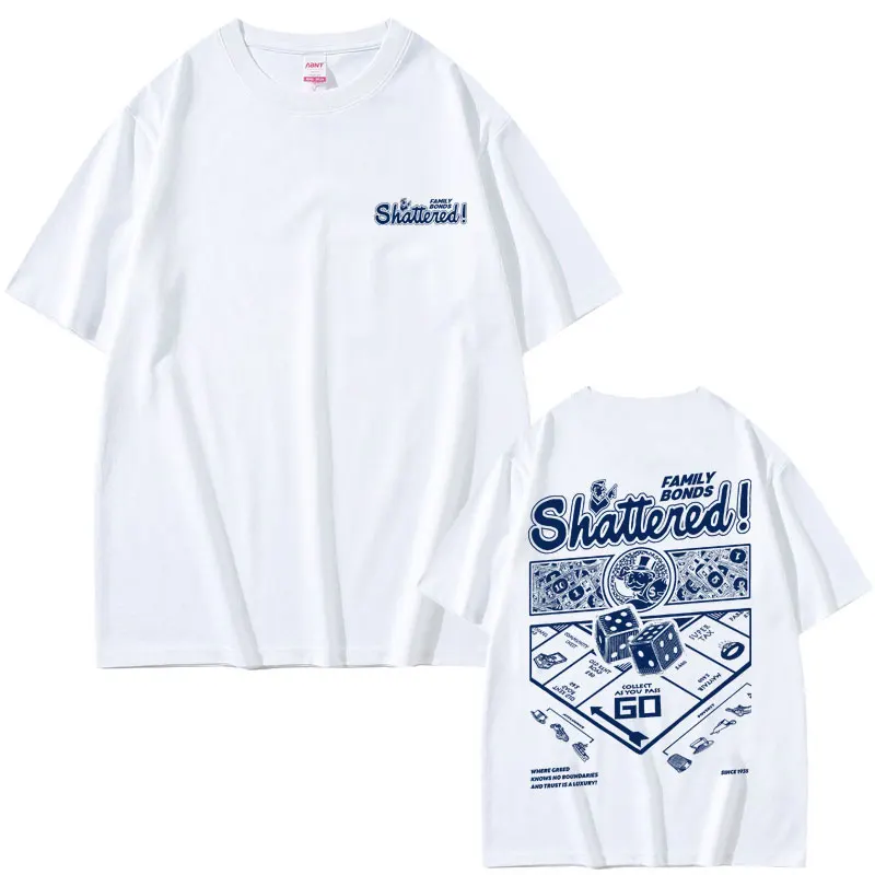 

Funny Family Bonds Shattered Nostalgic Board Game Meme Printed T Shirts Men Vintage Oversized T-shirts Male Casual Cotton Tshirt
