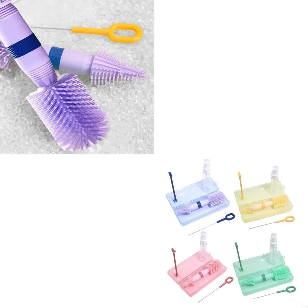 

Portable Baby Bottle Brush Set Retractable Handle Scrubber Nursing Accessories