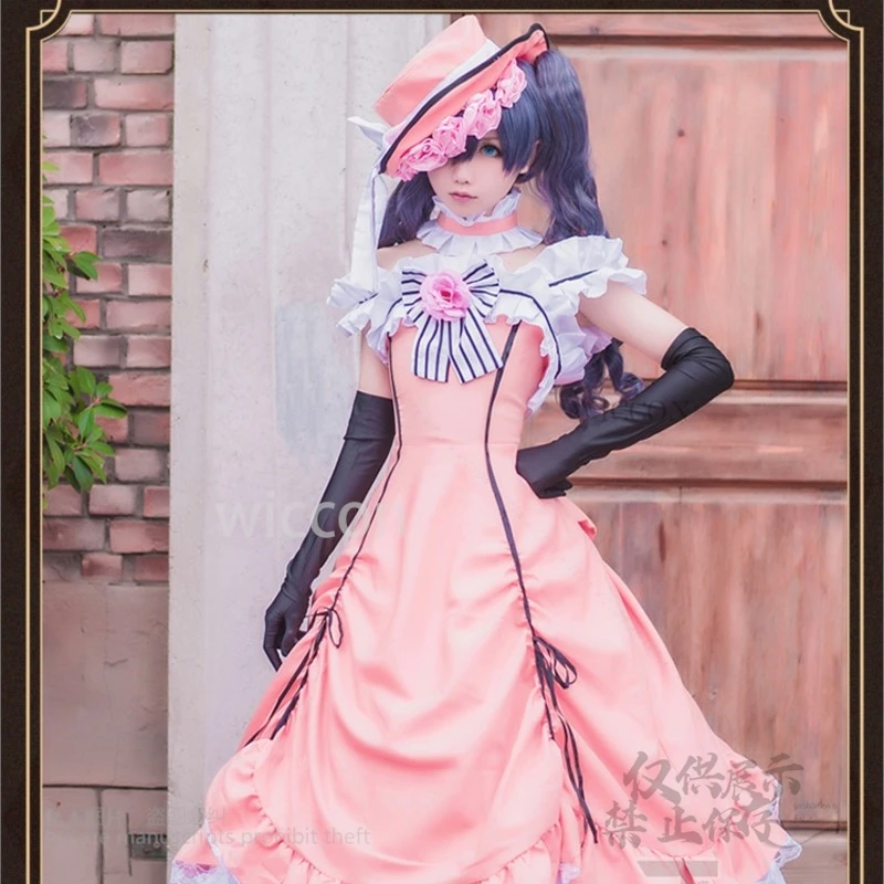 Anime Black Butler Ciel Phantomhive Cosplay Roze Fancy Dress Kuroshitsuji Lady Lolita Meid Kawaii Uniform Cosplay Y2K Costumized