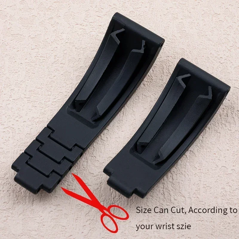 Cinturino in gomma nera morbida da 20/21mm per cinturino Rolex flipper submariner GMT Yachtmaster oysterflex creme cinturino glideleck