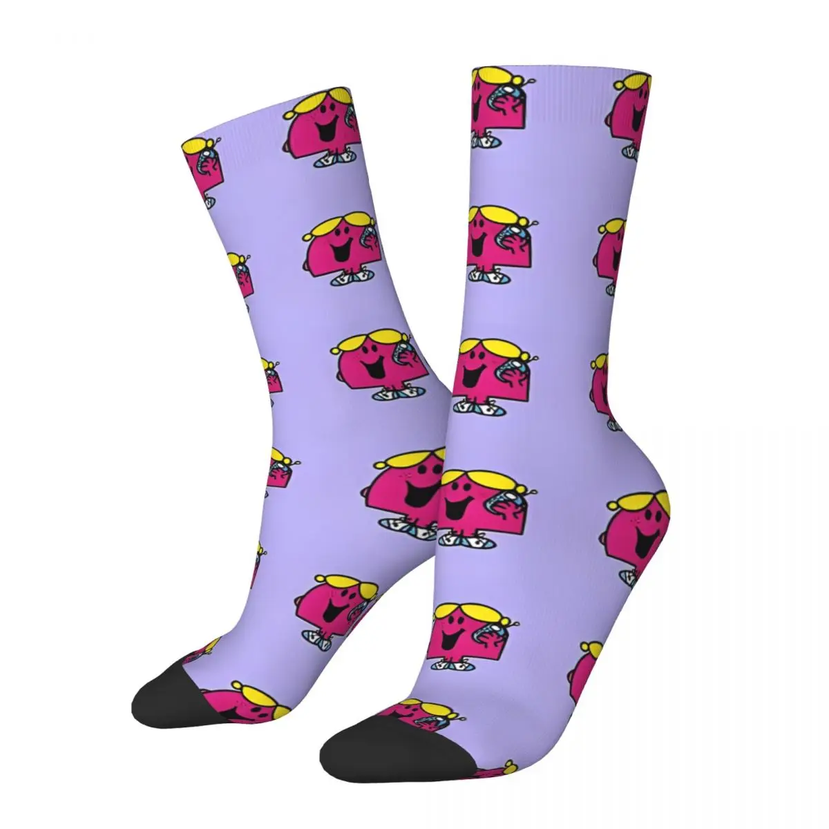 Little Miss Chatterbox Pattern Men's Socks Vintage Harajuku Street Style Novelty Casual Crew Sock