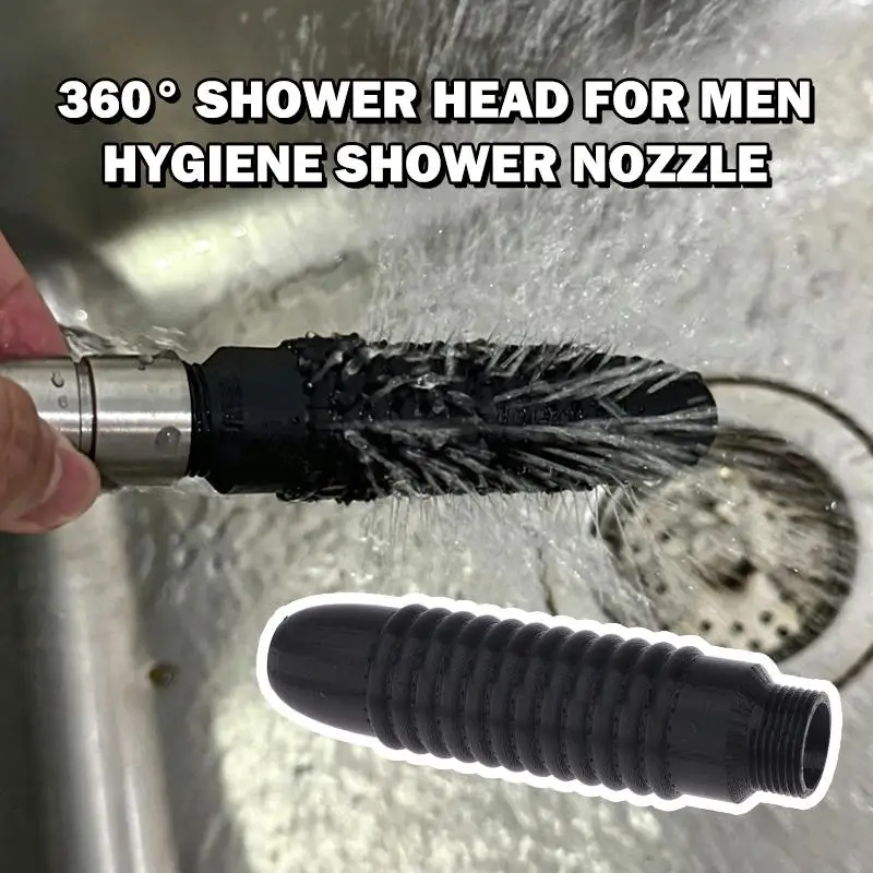 1Pcs 360 Degree Men Hygiene Shower Nozzle Full Coverage Spray Extra Strong Durable High Pressure Daily Personal Care