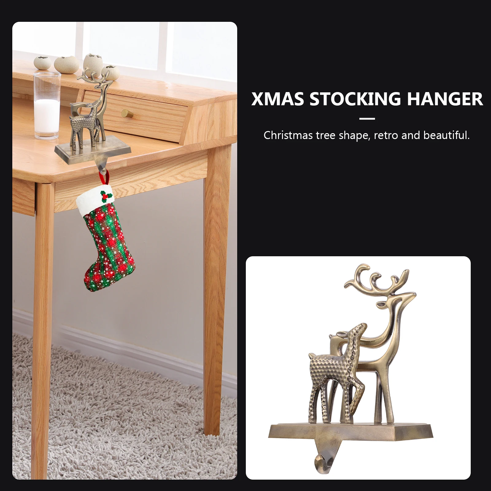 

Metal Christmas Stocking Hook Decor Holder Decoratons Zinc Alloy Stockings Mantle Hangers Holders