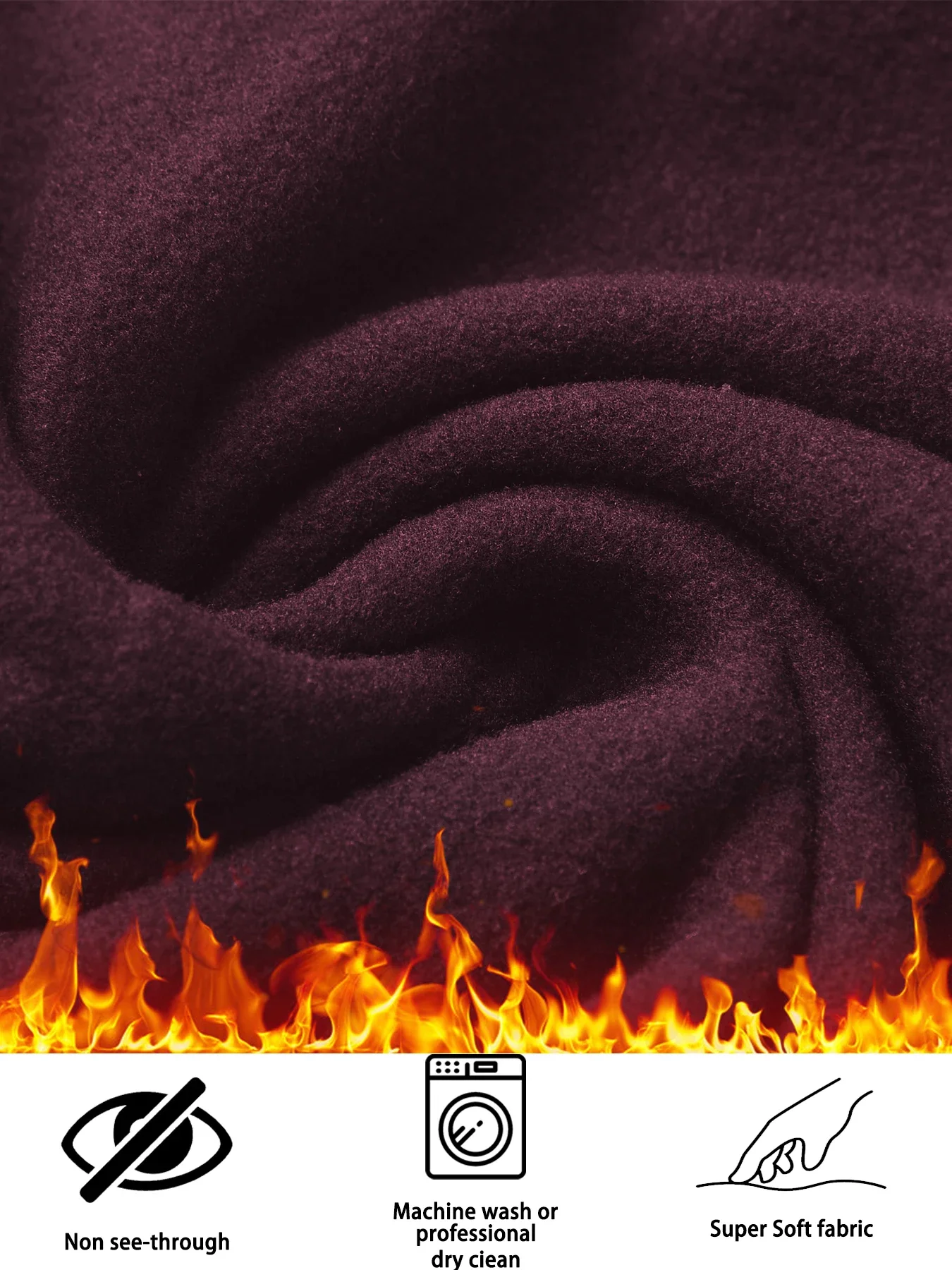 سراويل شتوية عالية الخصر مع جيوب للنساء - مبطنة بالصوف الحراري للتحكم في البطن، جوارب سميكة ودافئة للتمرين والجري #5