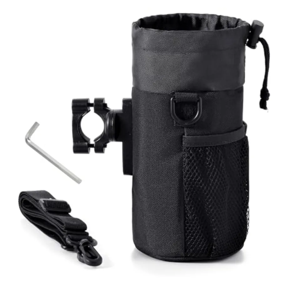 

Motorcycle Cup Holder, Motorcycle Drink Holder with Mesh Pockets, Universal Water Bottle Cup Accessories for Bike, e-Bike, ATV/