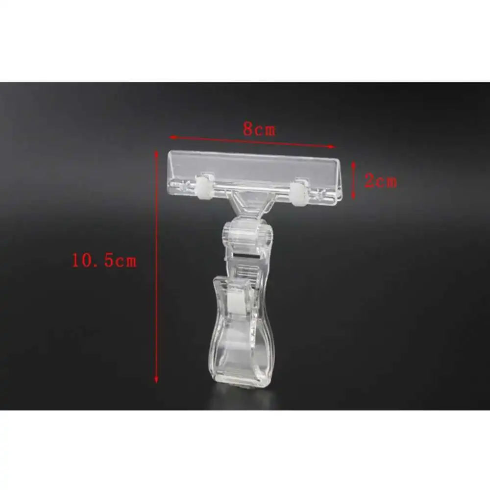 

10pcs Pop Plastic Price Tag Sign Label Card Holders Paper Display Promotion Clips By Gear Rotatable Connected In Retail Store