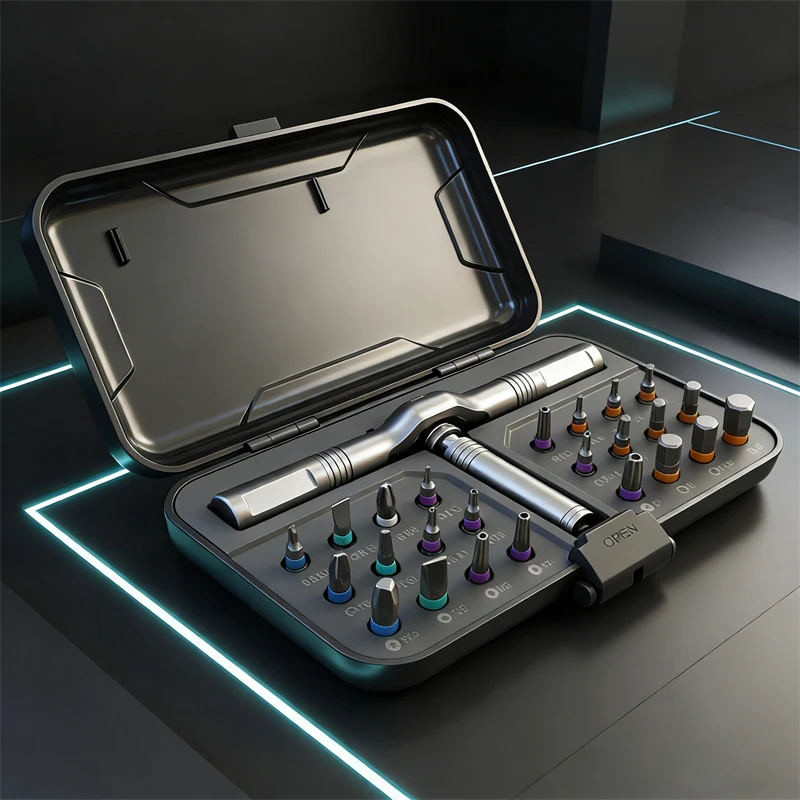 24-in-1-Magnetschraubendreher-Set, magnetischer, kompakter und tragbarer Ratschenschraubendreher mit umkehrbarem Antriebsgriff mit hohem Drehmoment