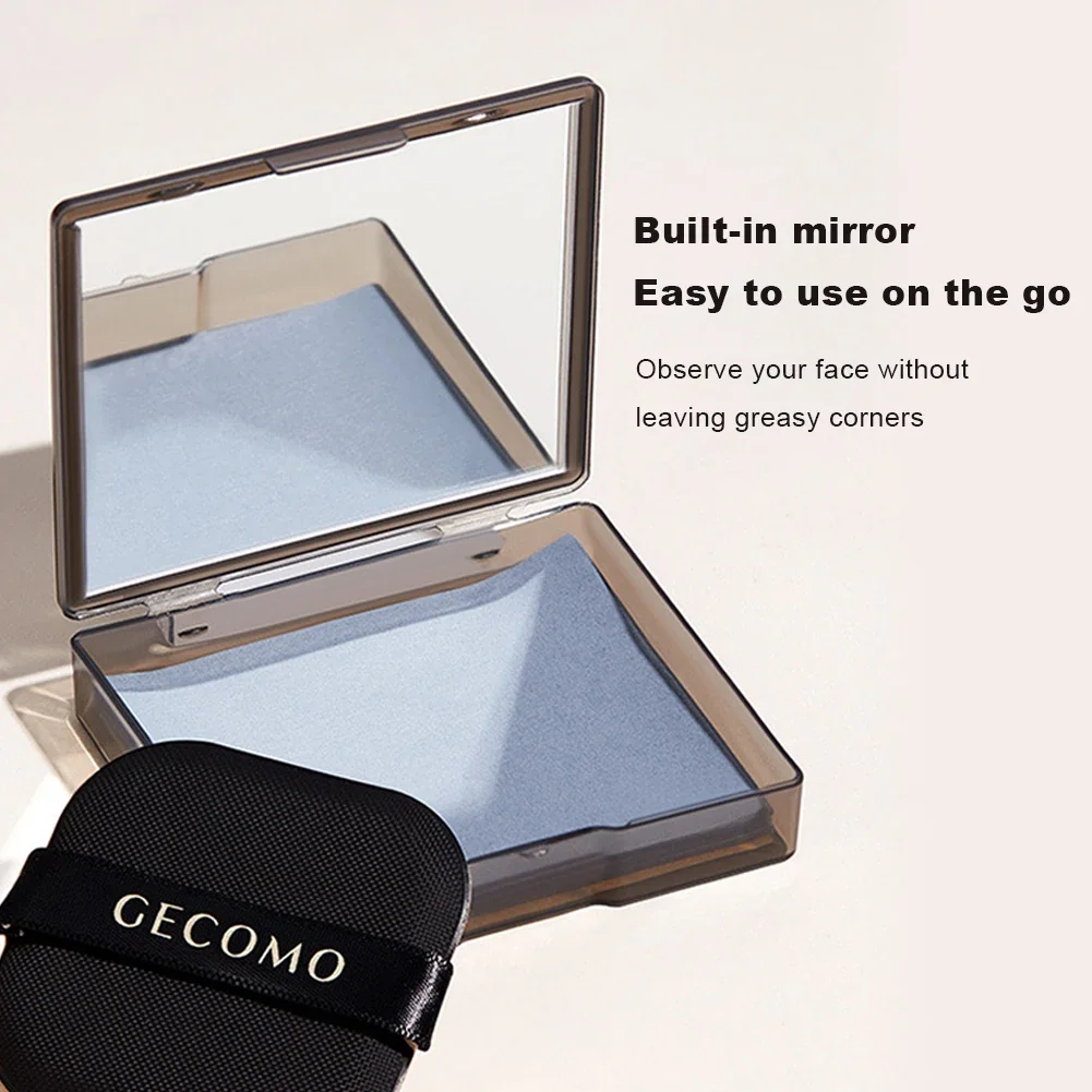 100 feuilles de papier de contrôle de l'huile avec étui et feuilleté de poudre papiers buvard d'huile feuilles de buvard d'huile de visage de charbon de bambou pour peau grasse