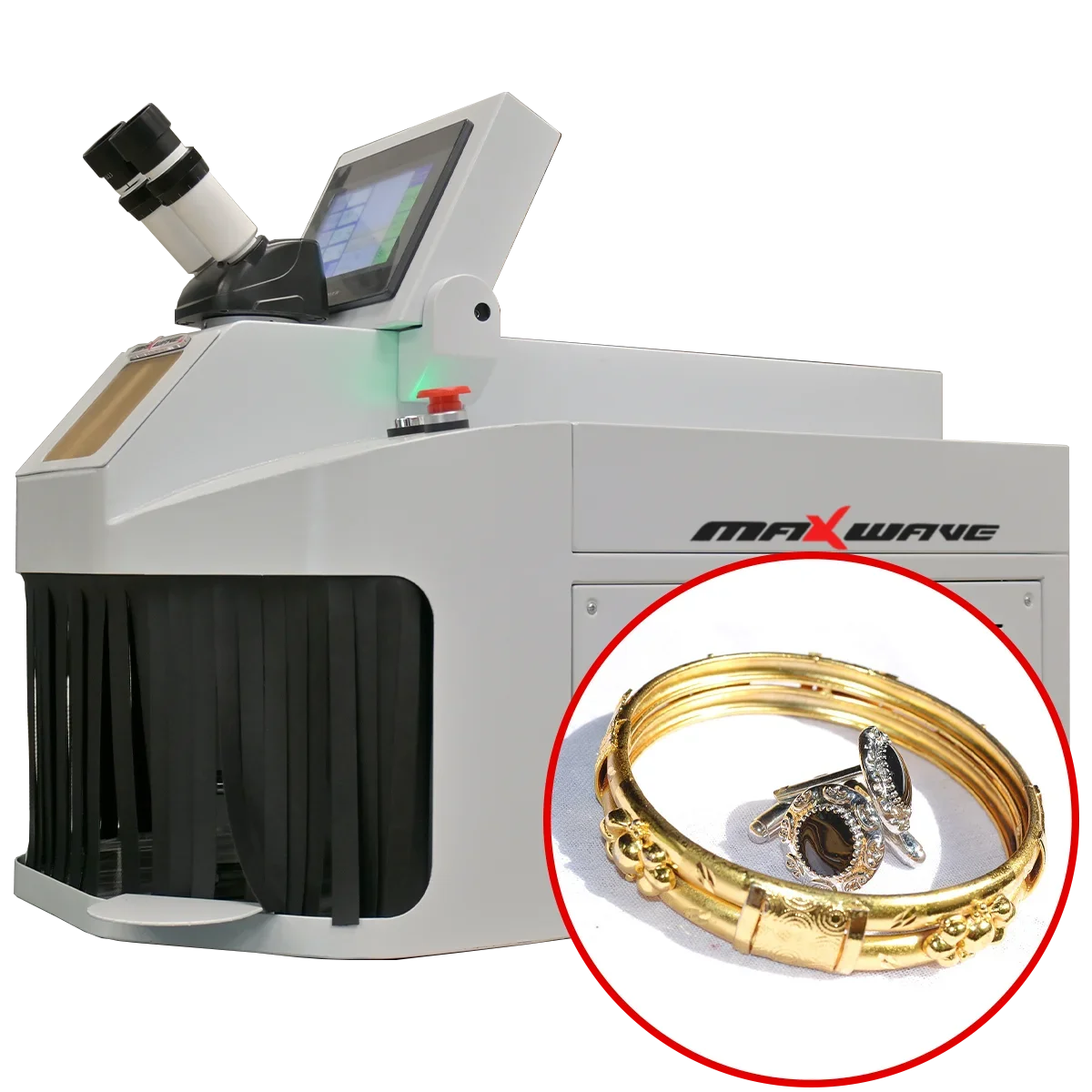 Saldatrice laser MAXWAVE Mini 100w 200w Saldatore a punti Gioielli Oro Argento con microscopio CCD per catena