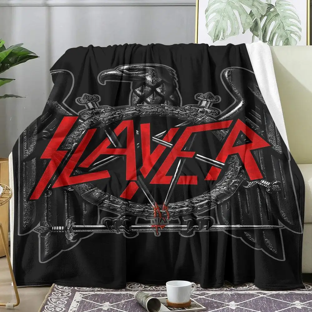 S-Slayer Band Throw Soft Flannel Throw Blanket, Lightweight Breathable Summer Nap Blanket For Sofa Home Travel Cozy Decor