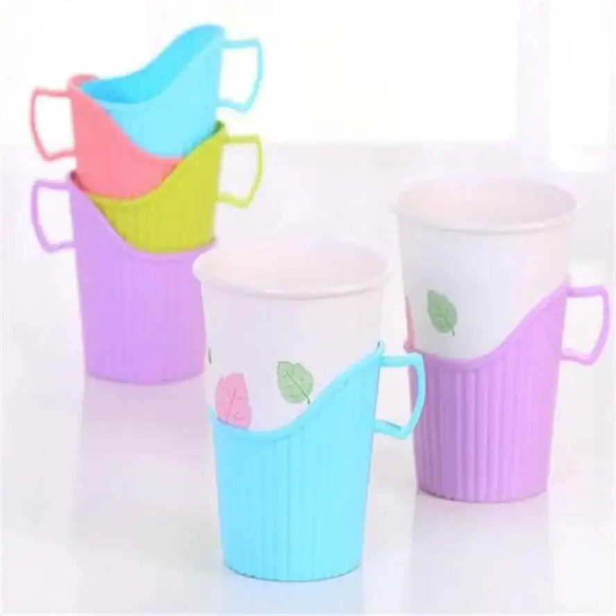 3PCS Disposable Paper Cups Drag Thick Cup Holders Plastic Cup Holders Hot Water Insulation Cup Holders Cup Holders Wholesale