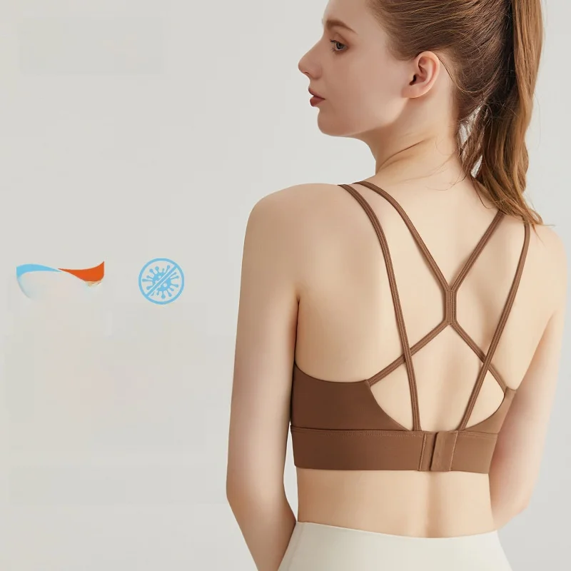 

Спортивный бюстгальтер Weiman на тонких бретельках с фиксированной чашкой, пуш-ап, жилет для йоги с перекрещенной спиной, противоударная универсальная верхняя одежда для женщин