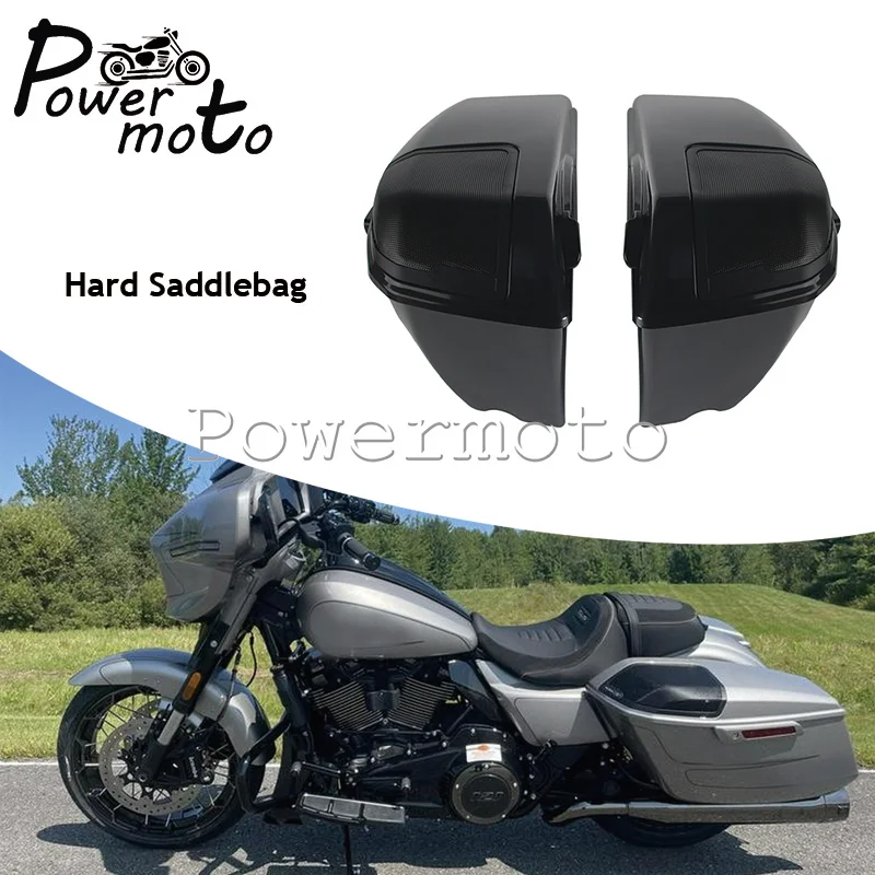 For Harley Street Glide FLHX FLHXU 2024-25 Motorcycle Hard Saddlebags Unpainted Black ABS Plastic Spacious Interior Saddle Bag