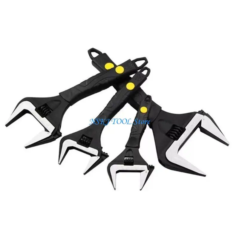 

L8RC Ergonomic Black Large Jaw Wrench Wide Opening Spanner For DIY & Professional Use