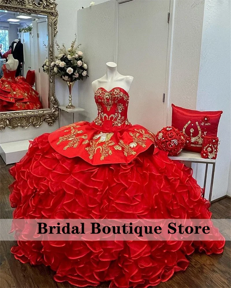 

Luxury Embroidery Ball Gown Quinceanera Dresses 2023 Tiered Ruffles Mexican Sweet 16 Dresses Vestidos De 15 Años Lace Up