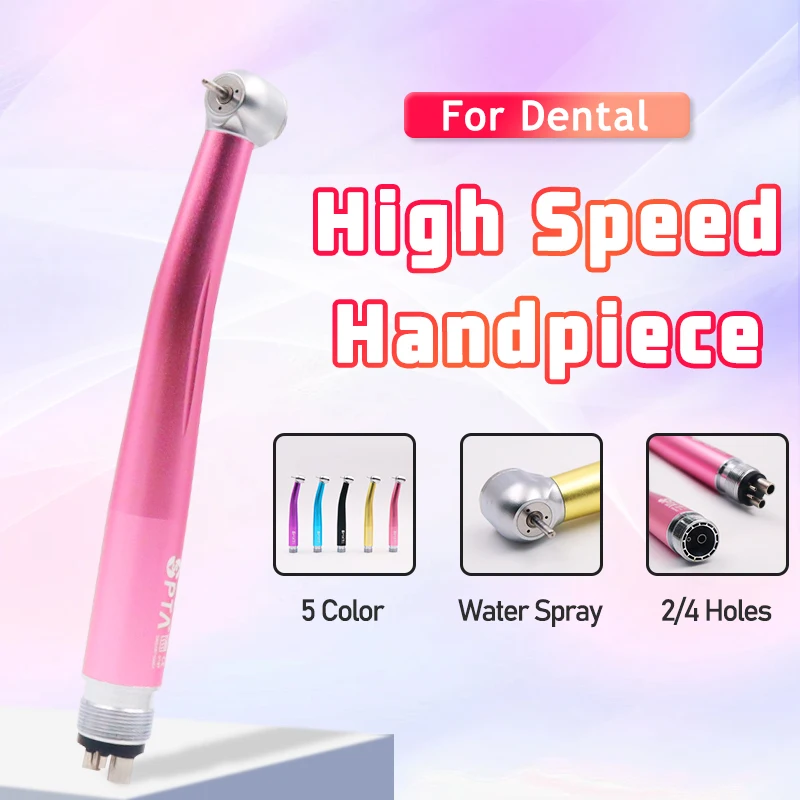 

Push Button Colorful 2Hole and 4Hole Choice 3 Water Spray Ceramic Bearing Rotor Dental Air Turbine Handpiece Rainbow High Speed