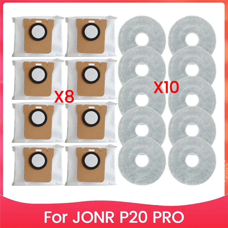 ABVI-For JONR P20 PRO أجزاء المكنسة الكهربائية ممسحة القماش كيس لجميع الغبار أجزاء المكنسة الكهربائية للتنظيف المنزلي