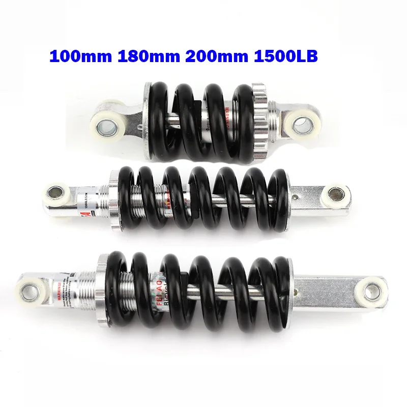 100mm 180mm 200mm 1500LB universal spring rear shock absorber suspension adjustable damping for ATV Quad dirt pit Pro bike