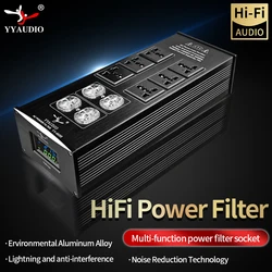 Filtr zasilania HIFI YY-460 gniazdo zasilania ochrona odgromowa moc dźwięku oczyszczacz, zasilanie prądem zmiennym odżywka, filtr zasilania