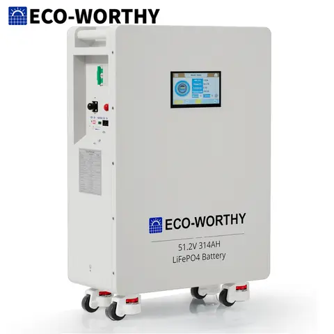 ECO-WORTHY 48V 314Ah (V1) LiFePO4 Lithium Battery, 16.1kWh High Capacity Energy Storage with Breakers RS485/CAN/RS232 for home