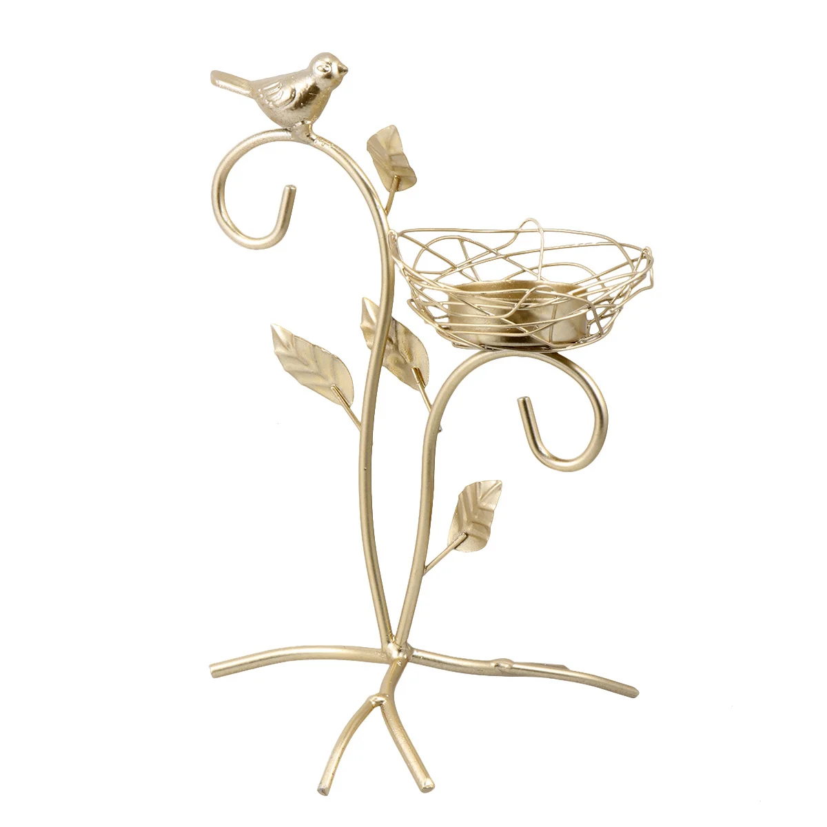 

Iron Base Holder Tree Branch Shape Small Bird Nordic Style Candlestick for Home Desktop Decoration Romantic Ornamental