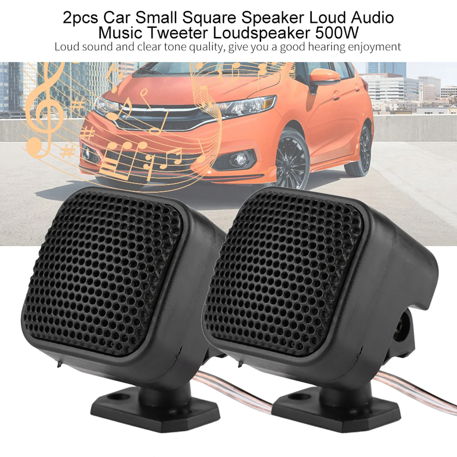 2 Altavoces de Audio para Automóvil de 500 W de Potencia Máxima, Altavoz de Sonido Alto, Fácil de Instalar, Altavoz Cuadrado Pequeño Súper Potente para Sistema de Sonido de Automóvil