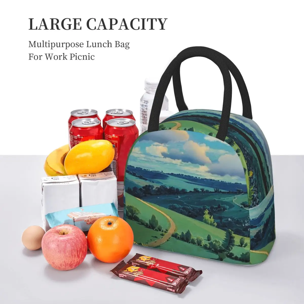 حقيبة غداء معزولة على شكل قلعة لابوتا إن ذا سكاي للنساء والأطفال، صناديق طعام مقاومة للتسرب، حقيبة غداء حرارية