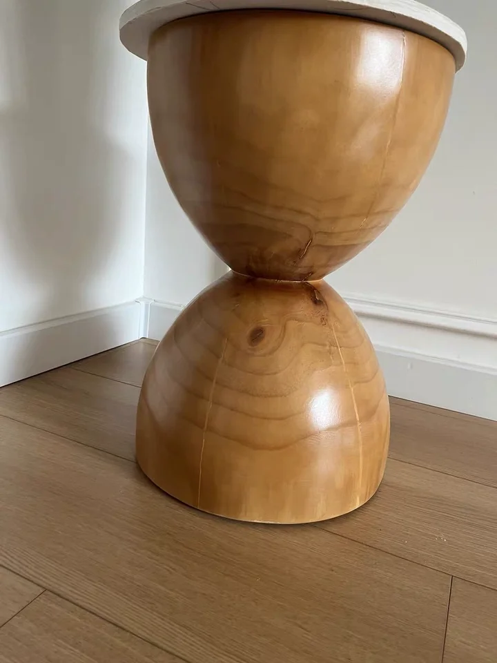 الشمال الخشب الطبيعي الجذع البراز شجرة مستديرة شريحة طاولة جانبية سجل مقعد عثماني غرفة المعيشة ريفي جذع شجرة ديكور #6