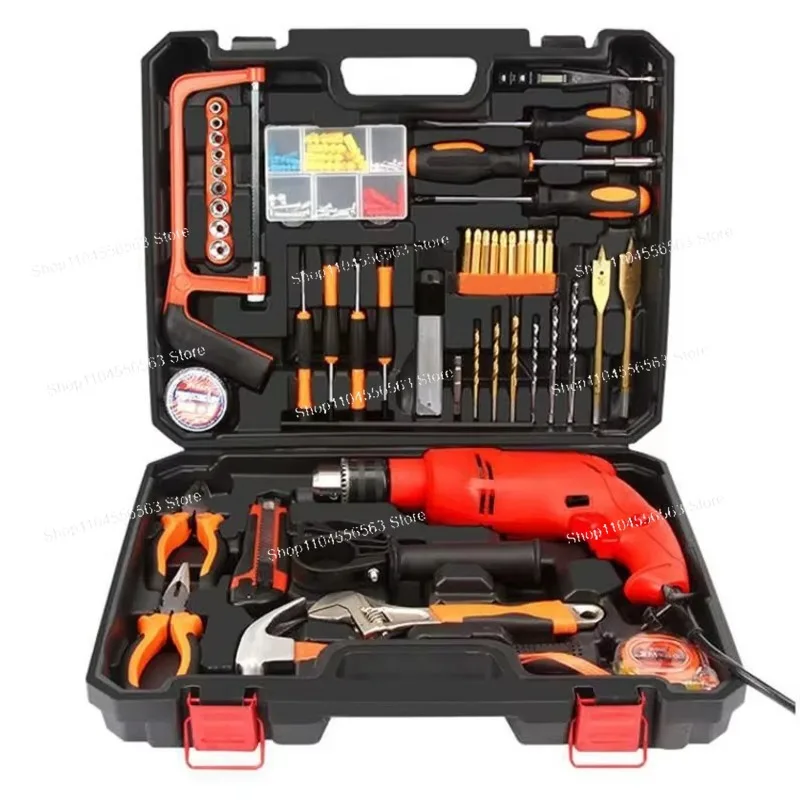 High-Quality 16PCS Multi-Functional Tool Set - Electric & Manual Household Repair Kit with Drill Bits & Storage Box
