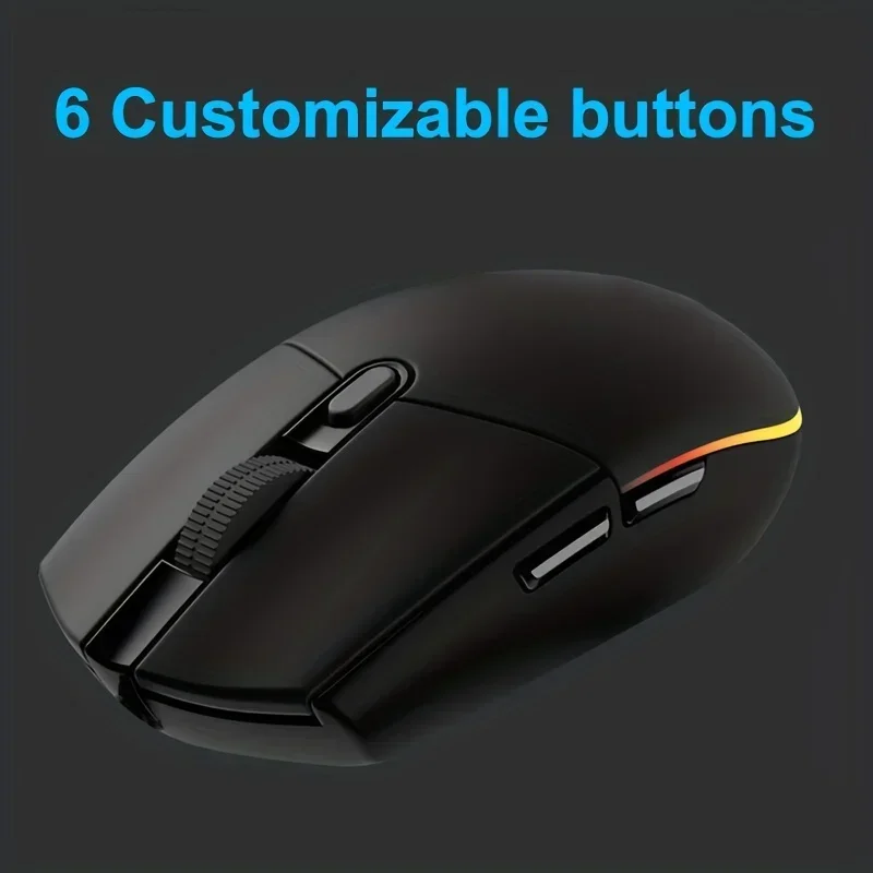 Lightsync Wired Gaming Mouse 800/1200/1600 DPI Optical Effect RGB Mouse 6 Programmable Buttons Mice For Computer Laptop Notebook